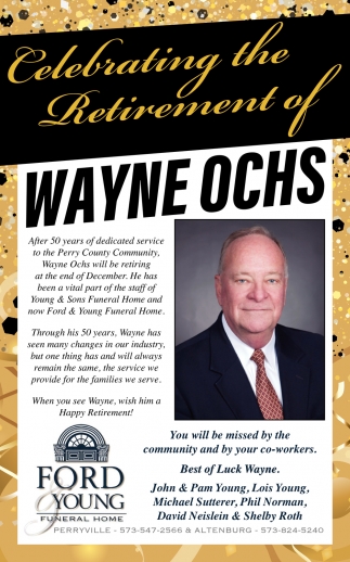 Wayne Ochs, Ford Young Funeral Home